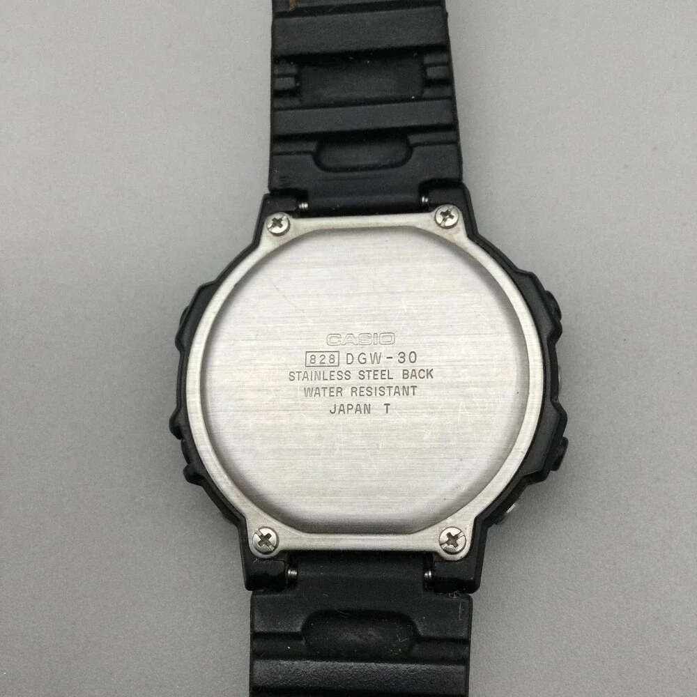 Vintage Casio 828 DGW-30 Mens Watch 39mm Black Digi Graph Digital New Battery